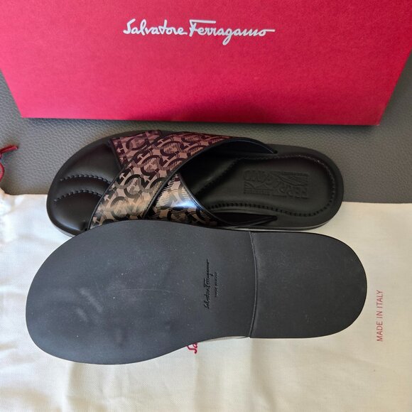 Salvatore Ferragamo All Over Gancio Gancini Slides Sandals - Picture 8 of 9